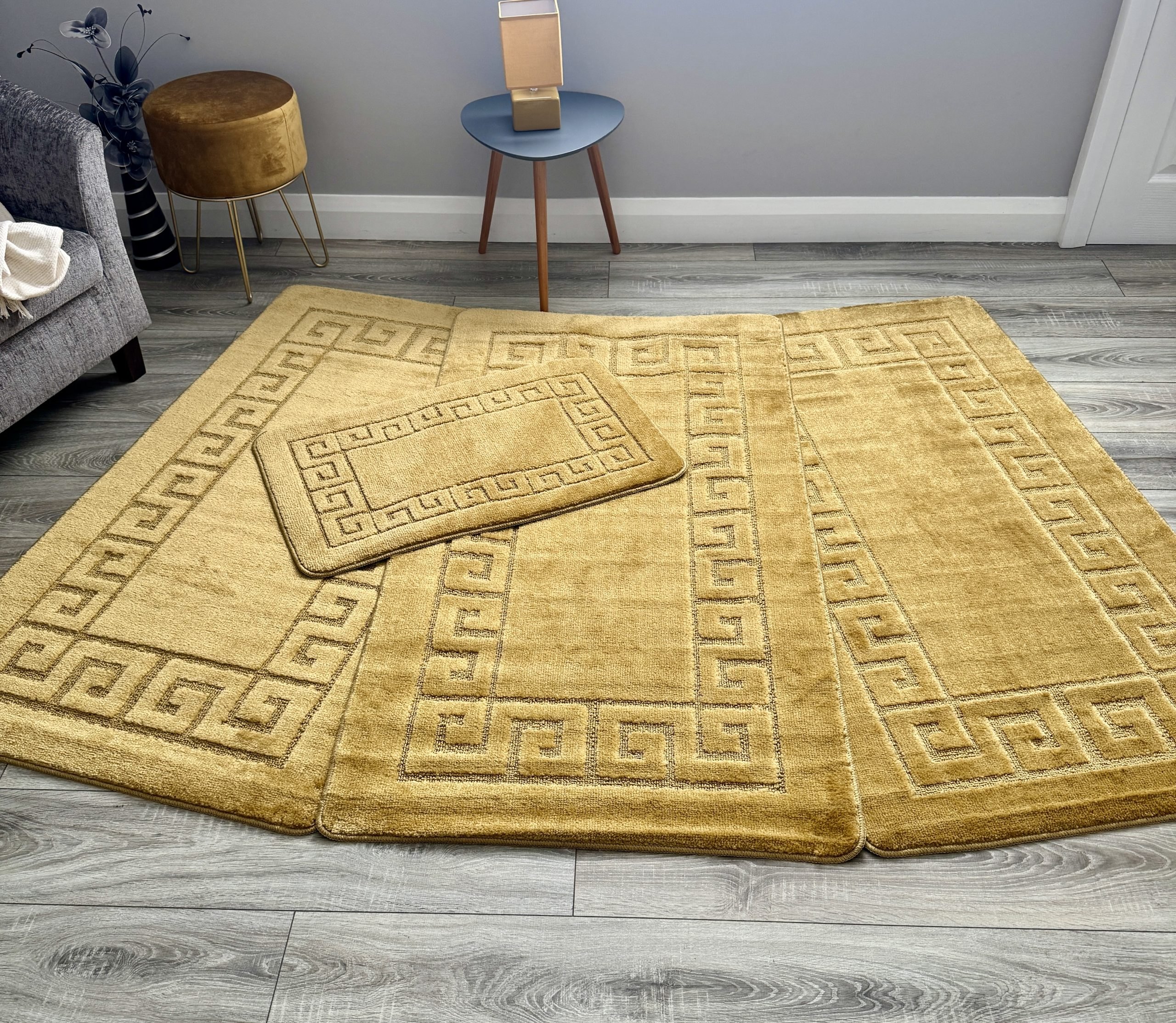5 Colours Large House Size 4 Piece Mat Set Romany Mats Caravan Chalet Motorhome Thick Washable Rugs
