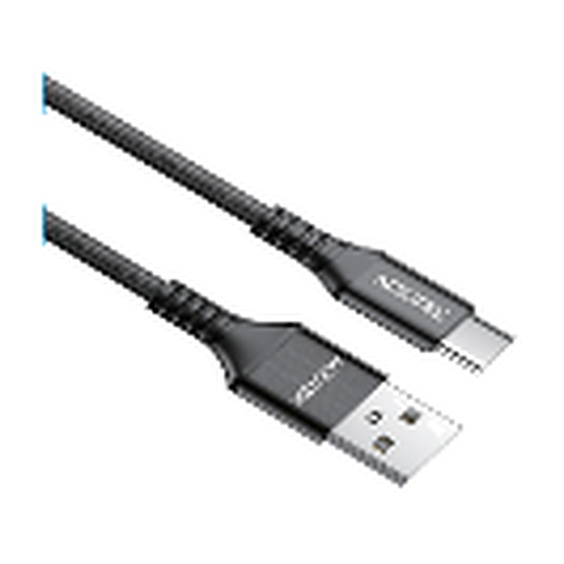 ACE-TEK USB to USB-C Braided Cable 2m – Black