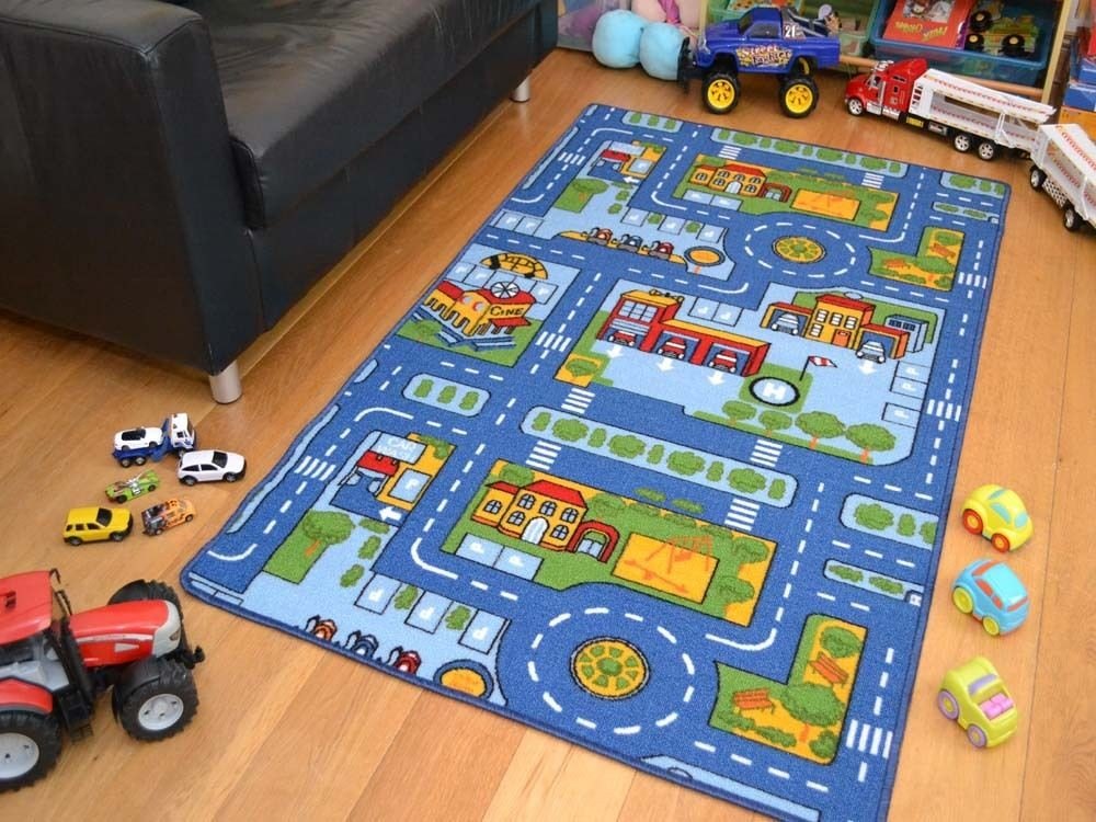 Children’s Blue Roads Floor Mat