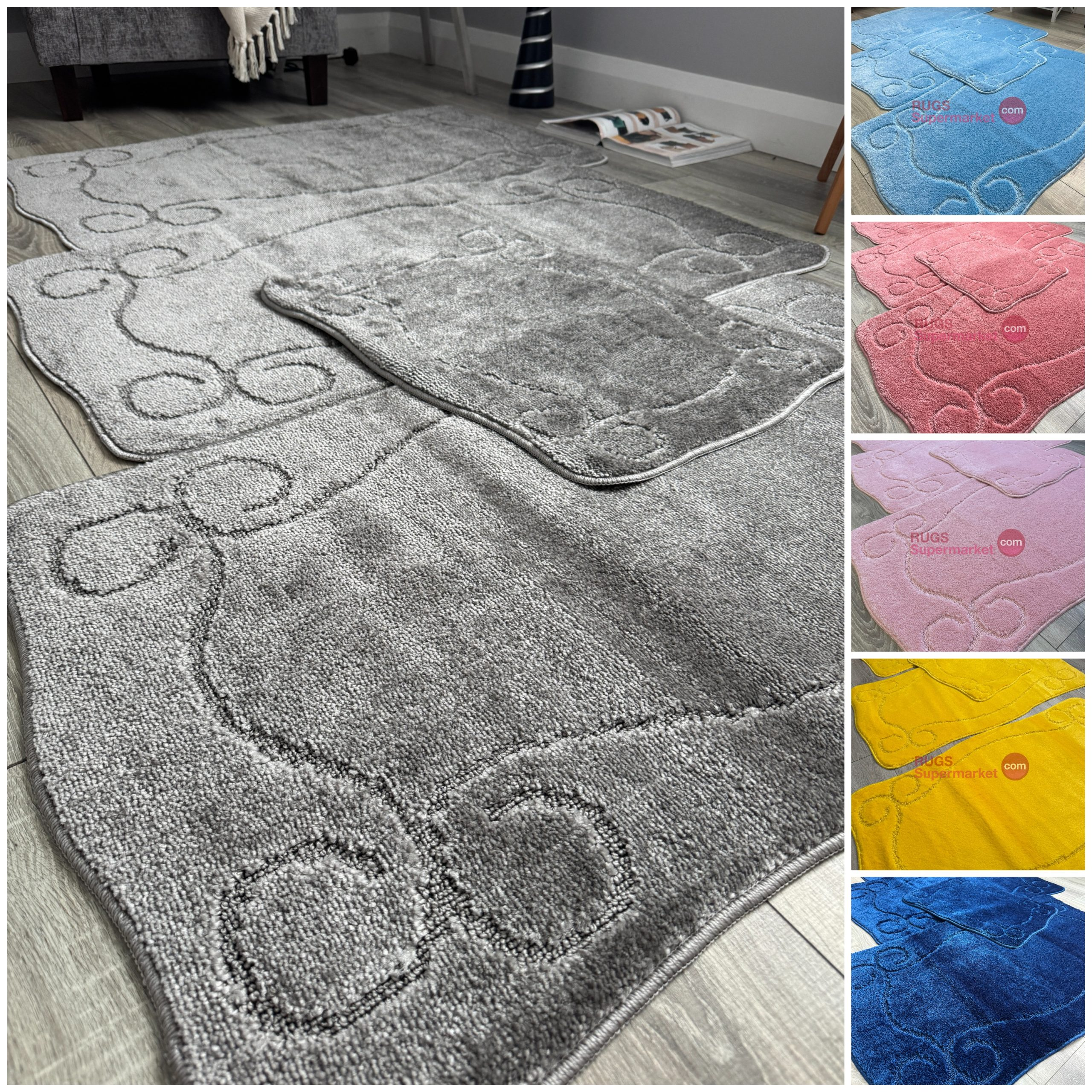 Elvin 4 Piece Set Romany Mats Caravan Chalet Motorhome Thick Washable Rugs