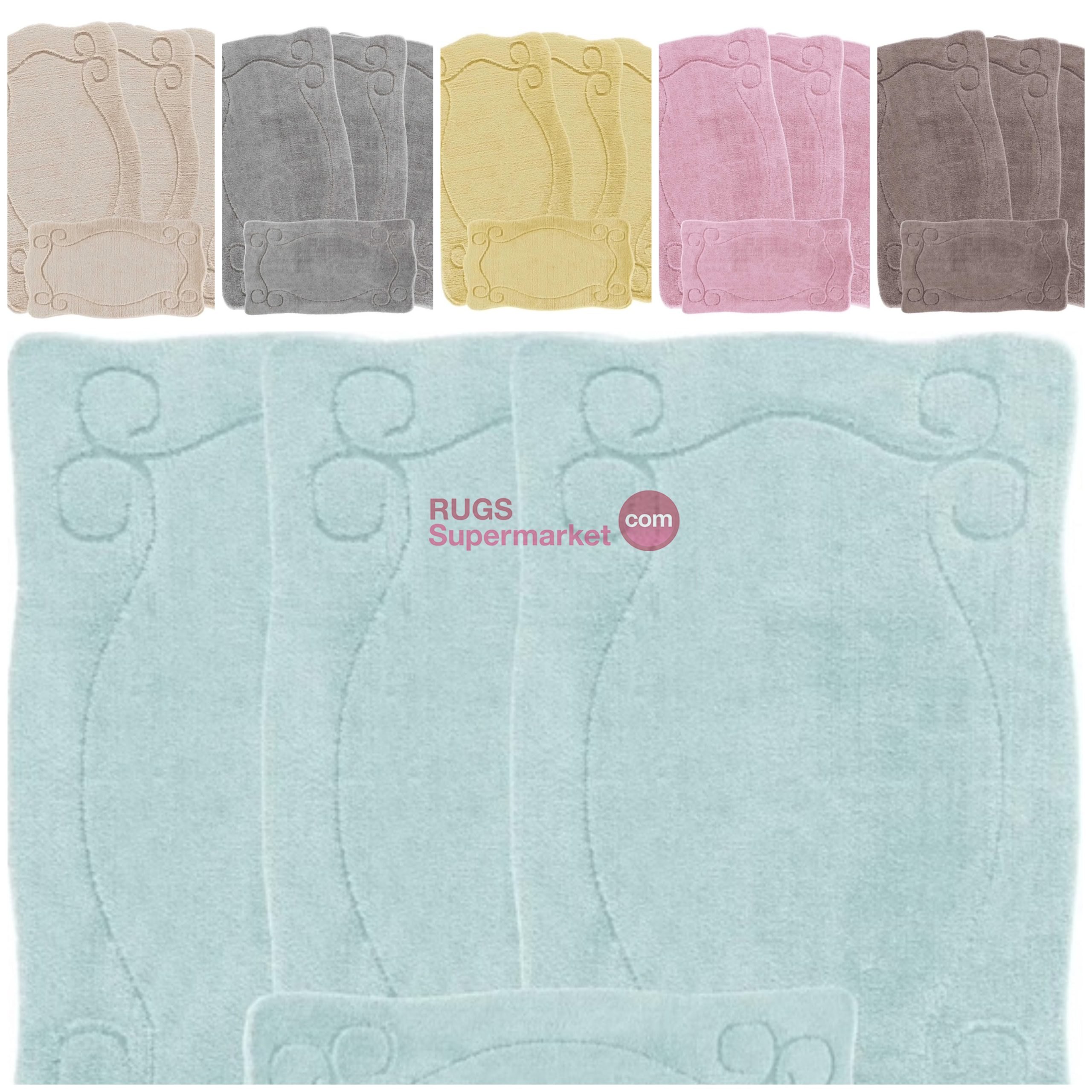 Elvin Microfibre 4 Piece Set Romany Mats Caravan Chalet Motorhome Thick Washable Rugs