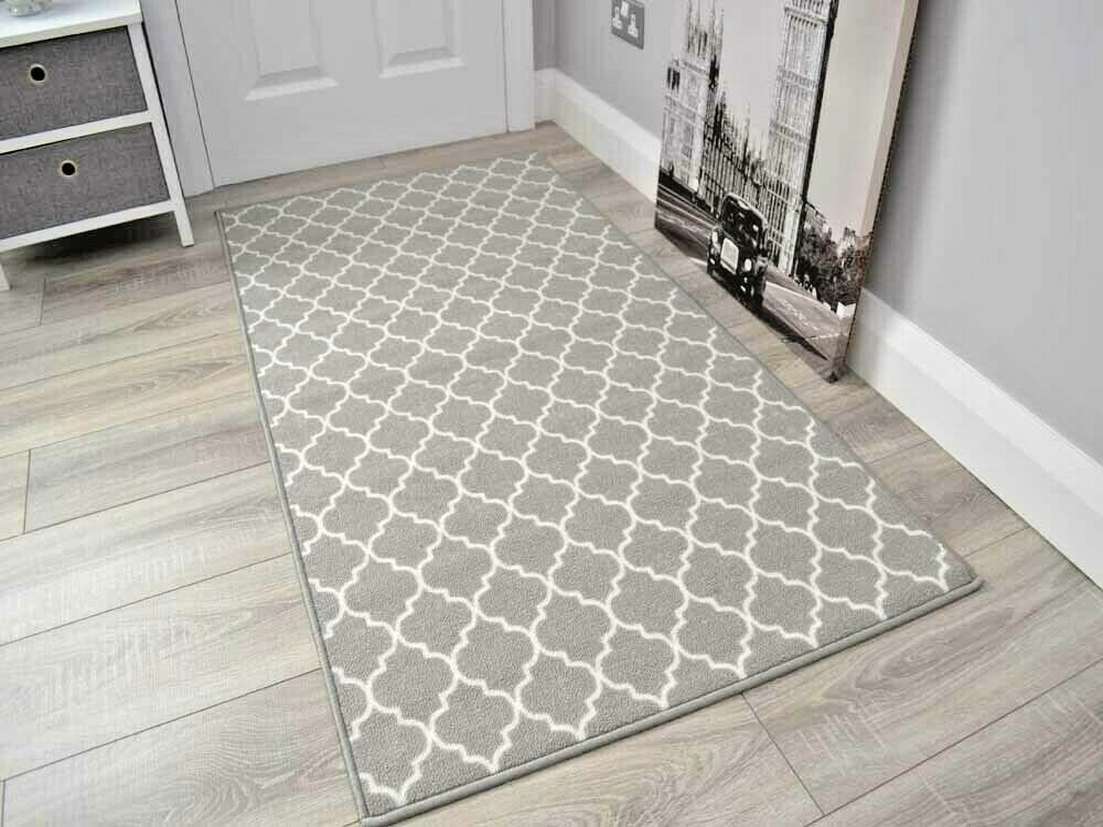 Grey Cream Trellis (Kitchen Rugs)
