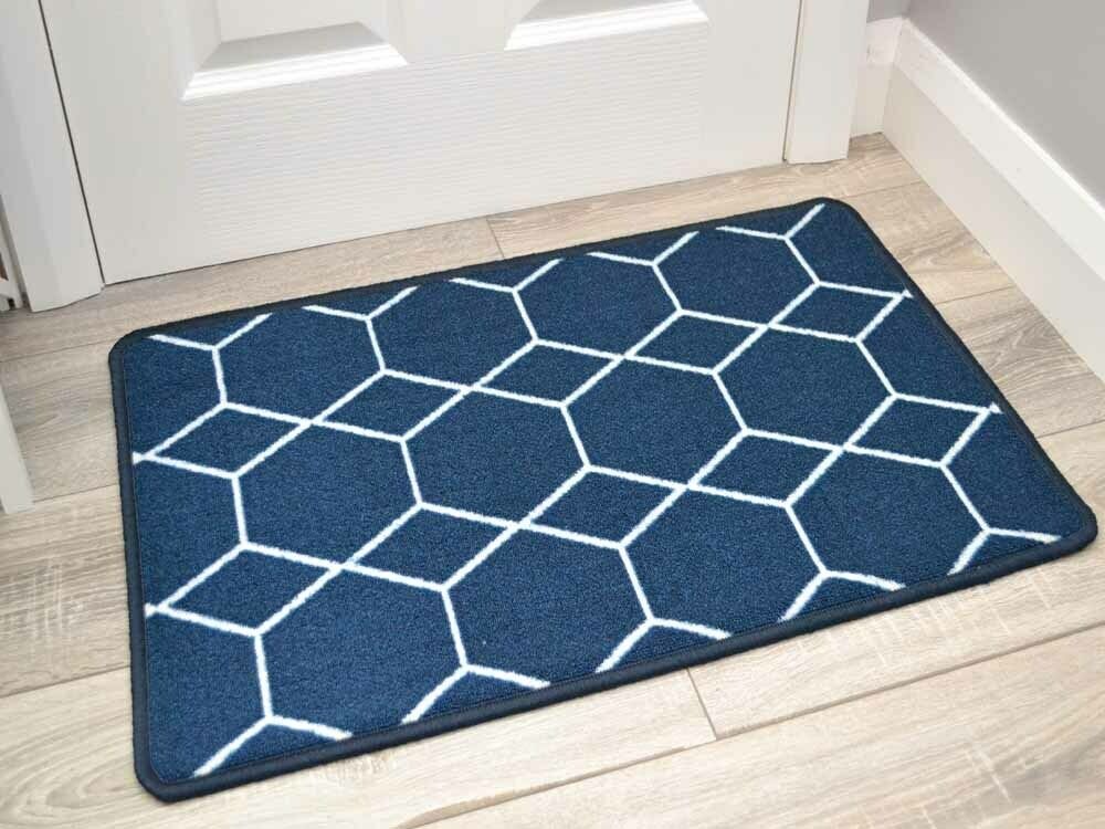 Riviera Hexagon Navy (Kitchen Rugs)