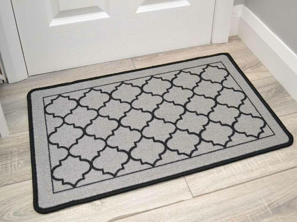 Riviera New Trellis Grey Black (Kitchen Rugs)