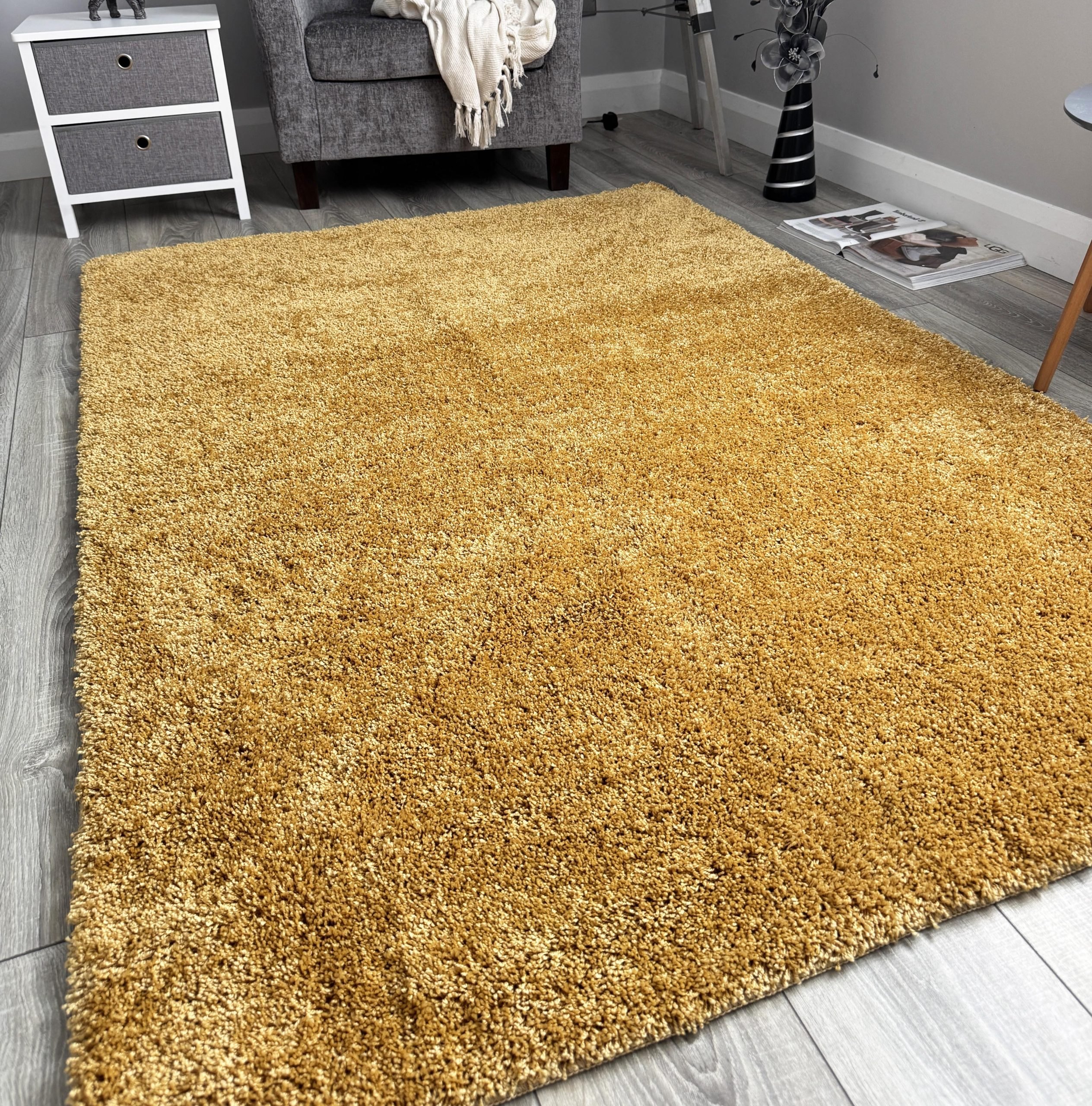 Gold Husky Thick Shaggy Machine Washable Rug (Bathroom - T0016)