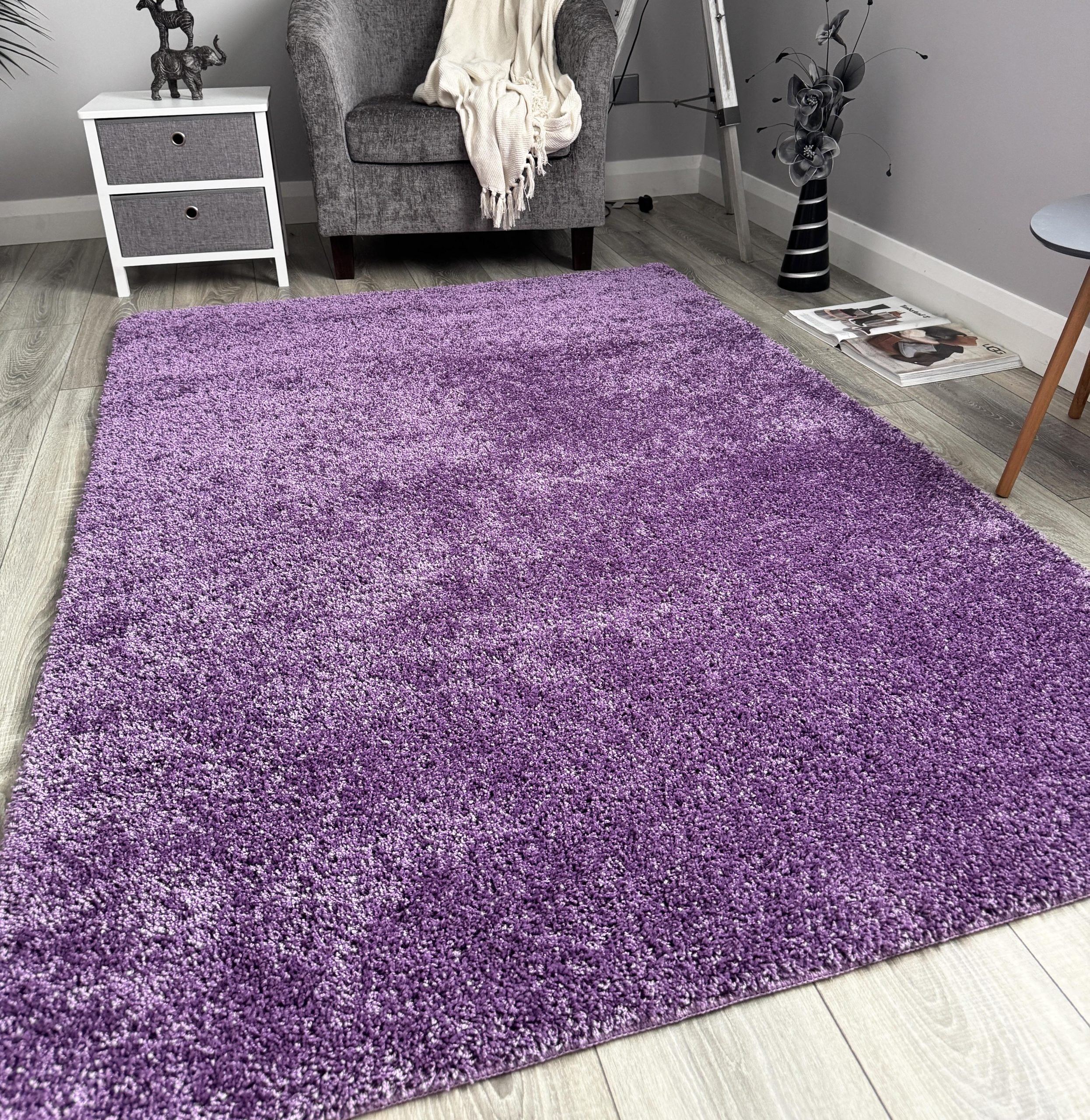 New Purple Husky Thick Shaggy Machine Washable Rug (Bathroom - T0037)