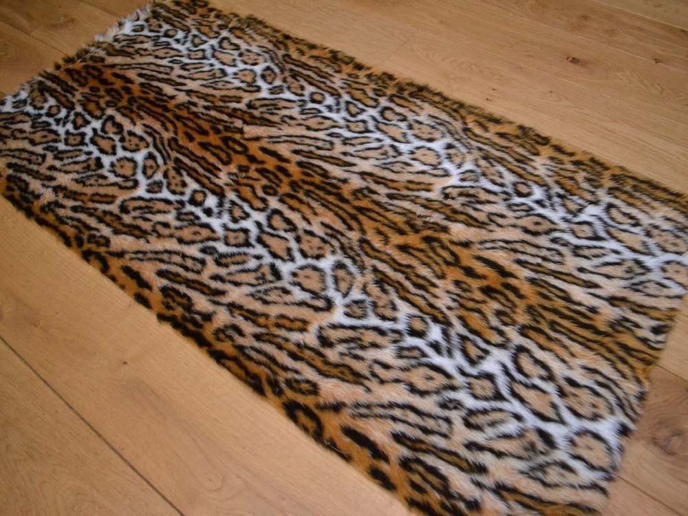 Faux Fur Animal Jaguar Print Sheepskin Style Rug