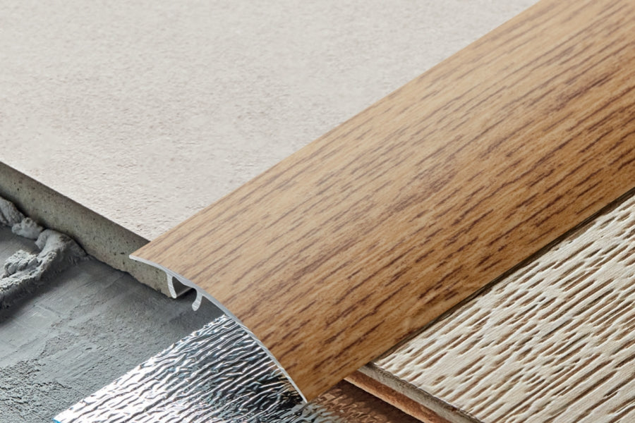 Aluminium Wood Effect Door Threshold Strip 47 MM x 930 MM Length Self-Adhesive Trim for Laminate Floors LW47 (Door Thresholds - CH093) #2796