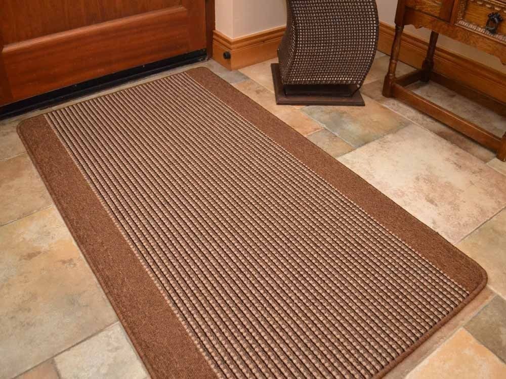 Ravenna Brown Machine Washable Floor Rug (Door Mats - M0046)
