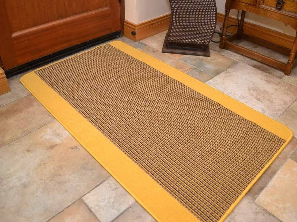 Ravenna Gold Machine Washable Floor Rug (Door Mats - M0048)