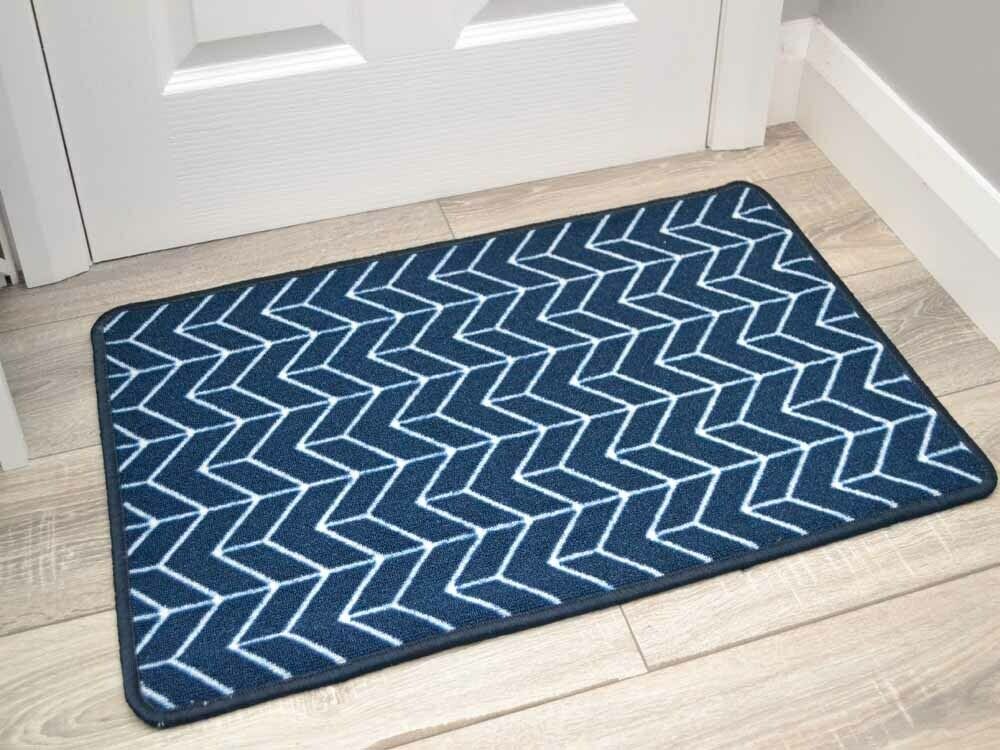 Riviera Herringbone Blue (Kitchen Rugs)