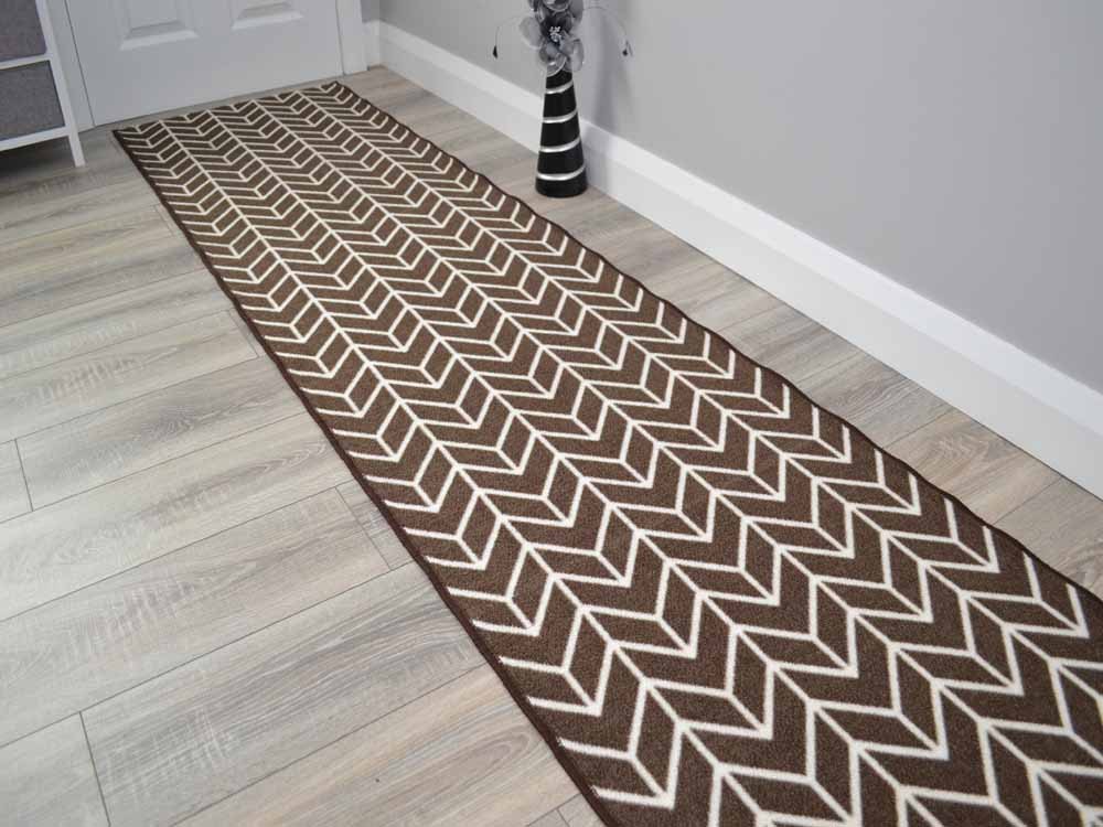 Riviera Herringbone Brown Cut To Length (Kitchen Rugs)